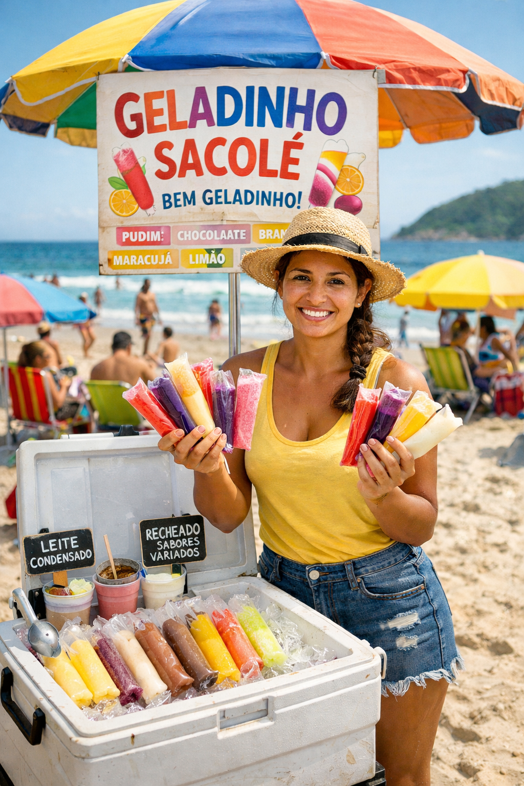 Venda de geladinhos na praia