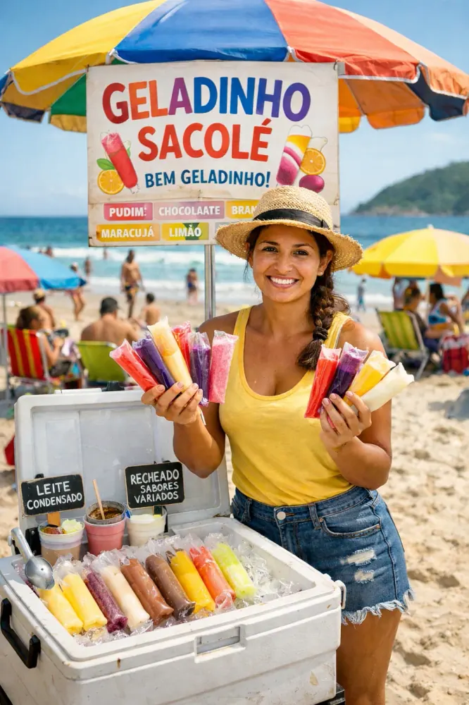 Venda de geladinhos na praia